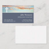 Hopeful Sunrise White Cross Clergy One Sided 名刺 (正面/裏面)