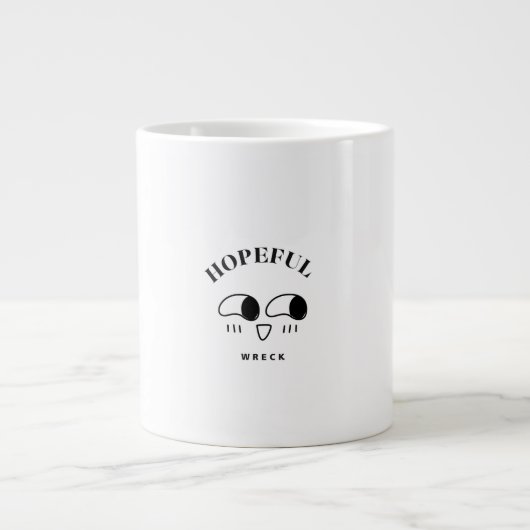 Hopeful Wreck Minimalist Typography Design ジャンボコーヒーマグカップ (正面)