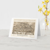 HopkintonのMAのパノラマ式の地図- 1880年 カード (黄色い花)