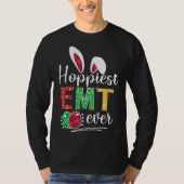 Hoppiest EMT Ever Bunny Ears Buffalo Plaid Easter Tシャツ (正面)