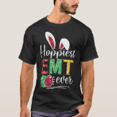 Hoppiest EMT Ever Bunny Ears Buffalo Plaid Easter Tシャツ (正面)