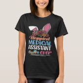 Hoppiest Medical Assistant Ever Bunny Ear Red Plai Tシャツ (正面)
