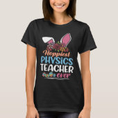 Hoppiest Physics Teacher Ever Bunny Ear Red Plaid  Tシャツ (正面)