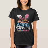 Hoppiest School Counselor Ever Bunny Ear Red Plaid Tシャツ (正面)