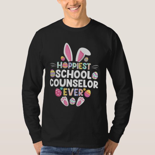 Hoppiest School Counselor Ever  Happy Easter Day Tシャツ (正面)
