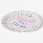 Hoppin’ Into Three Birthday plates– Bunny 3rd  ペーパープレート (アングル)