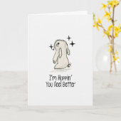 Hoppin’ You Feel Better Bunny Get Well Card カード (黄色い花)