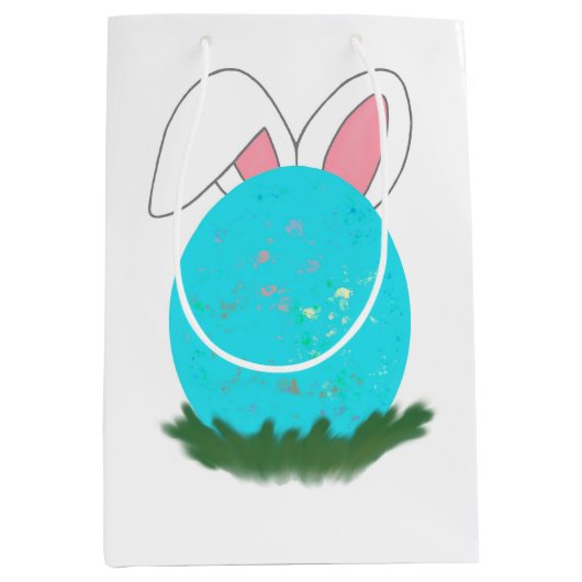 Hopping down the Bunny trail! ミディアムペーパーバッグ (正面)