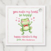 Hopping Frog Valentine's Teacher Student Gift Tag フェイバータグ (裏面)