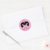 Hopping Into Love - Cute Valentine Bunnies Sticker ラウンドシール (封筒)