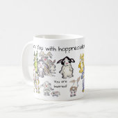 Hoppreciation 21のウサギのマグとのありがとう コーヒーマグカップ (正面左)