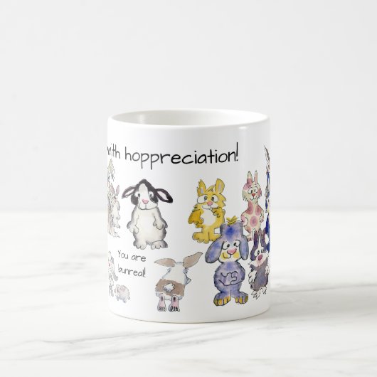 Hoppreciation 21のウサギのマグとのありがとう コーヒーマグカップ (中央)