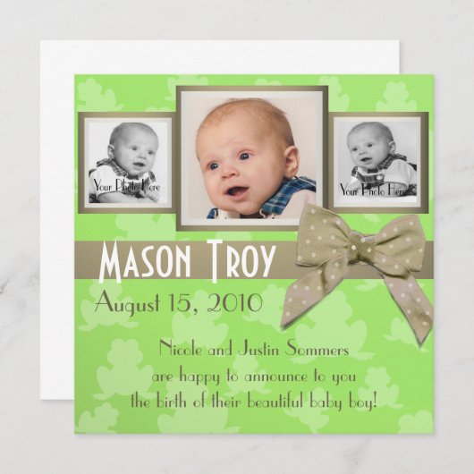 Hoppyベビー写真のお知らせ 案内状 (正面/裏面)