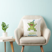 Hoppy Birthday Funny Frog Kids クッション (椅子)