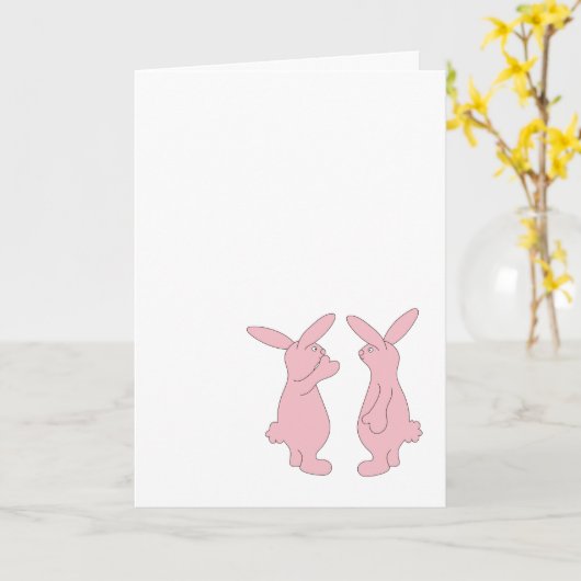 Hoppy Birthday Rabbits カード (黄色い花)