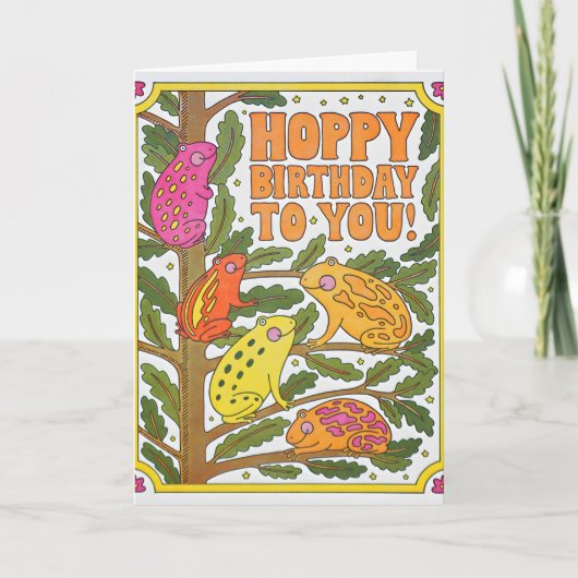 Hoppy Birthday To You カエル レタープレスカード カード (正面)