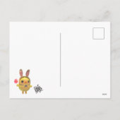 Hoppy Chickling- Easter chicklet with bunny hat シーズンポストカード (裏面)
