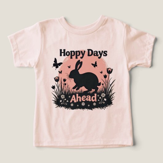 Hoppy Days Ahead Cute Easter Bunny Spring Rabbit (デザイン正面)
