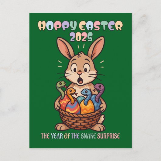 Hoppy Easter 2025: The Year of the Snake Surprise! シーズンポストカード (正面)