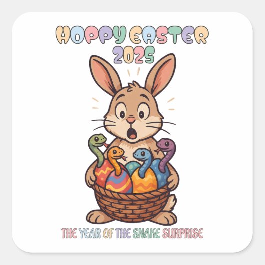 Hoppy Easter 2025: The Year of the Snake Surprise! スクエアシール (正面)