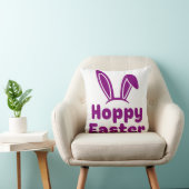 Hoppy Easter Bunny Ears | Minimalist Purple Holida クッション (椅子)