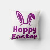 Hoppy Easter Bunny Ears | Minimalist Purple Holida クッション (正面)