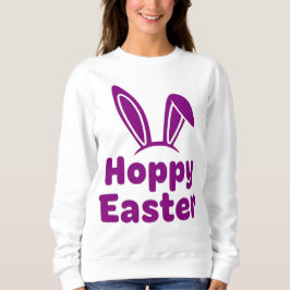 Hoppy Easter Bunny Ears | Minimalist Purple Holida スウェットシャツ