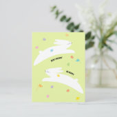 Hoppy Easter Bunny | Modern Minimal Easter  シーズンポストカード (スタンド正面)