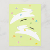 Hoppy Easter Bunny | Modern Minimal Easter  シーズンポストカード (正面)