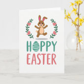 Hoppy Easter Bunny Themed Card カード (黄色い花)