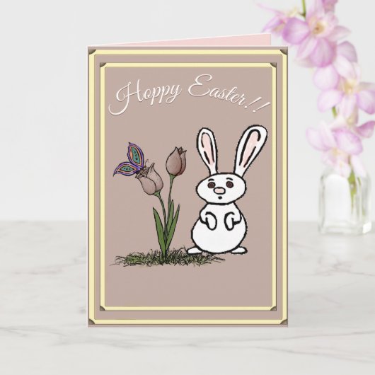 Hoppy Easter Bunny & Tulips Card カード (蘭)