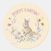 Hoppy Easter Bunny Wildflower Floral Envelope Seal ラウンドシール (正面)