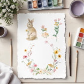 Hoppy Easter Bunny Wildflower Floral Envelope Seal ラウンドシール