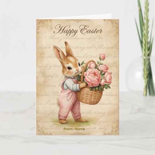 Hoppy Easter Card - Pastel Bunny Crowns カード (正面)