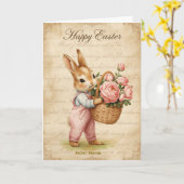 Hoppy Easter Card - Pastel Bunny Crowns カード (黄色い花)