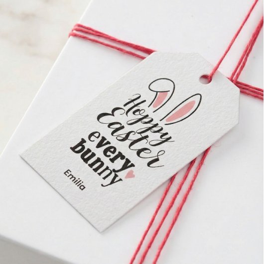 Hoppy Easter Every Bunny Custom Name ギフトタグ