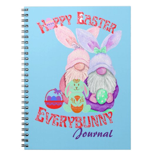 Hoppy Easter Everybunny and gnome ノートブック (正面)