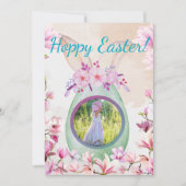 Hoppy Easter green egg photo 招待状 (正面)