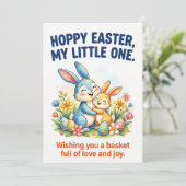 Hoppy Easter My Little One Cute Bunny Easter シーズンカード (スタンド正面)
