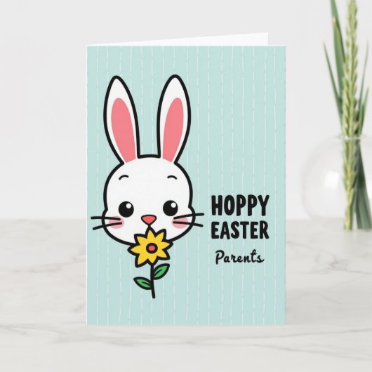 Hoppy Easter Parents Rabbit Card カード (正面)