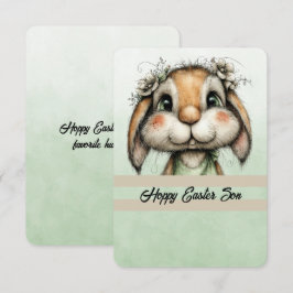 Hoppy Easter Son Bunny Head ノートカード