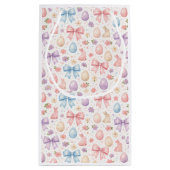 Hoppy Easter Sweet Girl Coquette Bunny Gift Bag スモールペーパーバッグ (裏面)