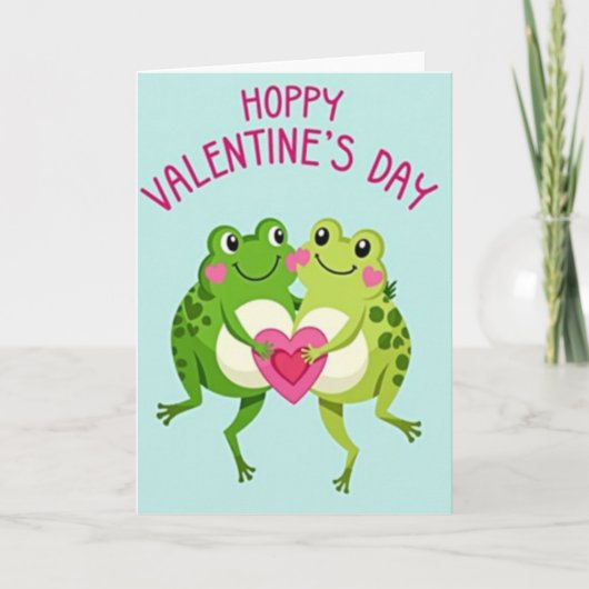Hoppy Frog Valentine Card カード (正面)