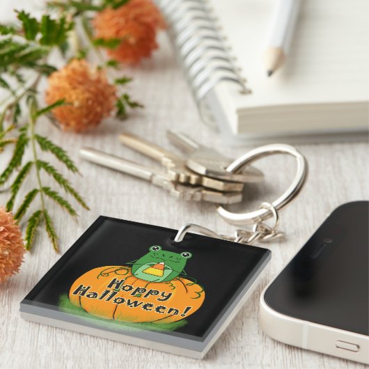 Hoppy Halloween Frog キーホルダー (正面右)