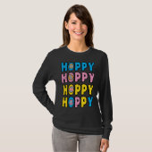 Hoppy Happy Easter Retro Spring Men Women Kids Tod Tシャツ (正面フル)