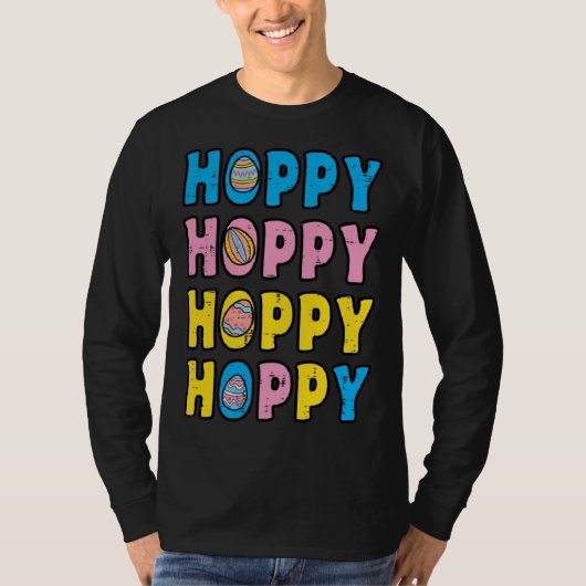 Hoppy Happy Easter Retro Spring Men Women Kids Tod Tシャツ (正面)
