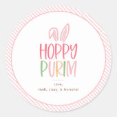 Hoppy Purim Bunny Ears ラウンドシール (正面)