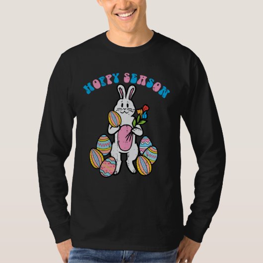 Hoppy Season Easter Bunny Egg Rose Men Boys Kids T Tシャツ (正面)