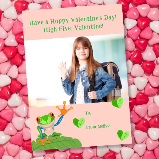 Hoppy Valentine's Day Frog Kids Classroom写真 シーズンカード
