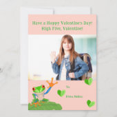 Hoppy Valentine's Day Frog Kids Classroom写真 シーズンカード (正面)